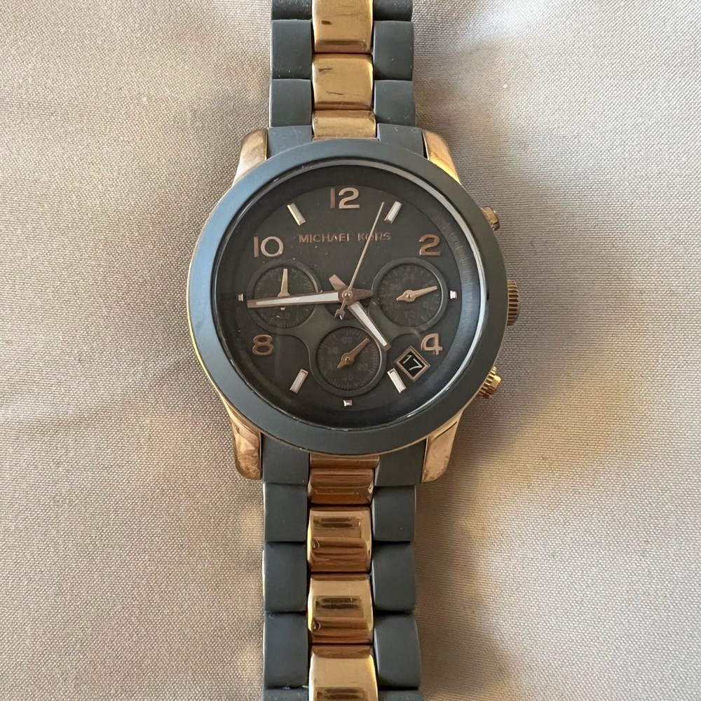 Michael Kors Two Tone Runway Silicone Watch